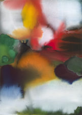 Watercolor: Organic shapes, intense reds, yellows complimented by blues and greens