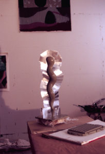 Clay serpent-form in Dumbo studio, 3rd floor at 68 Jay Street, Brooklyn, 2002-03