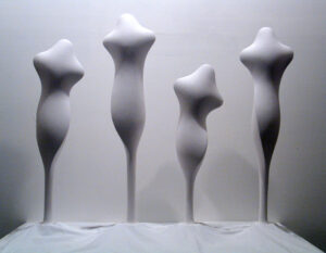Abstract figurative forms in plaster