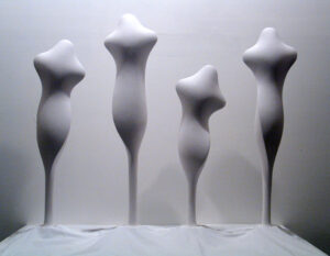 Abstract figurative forms in plaster